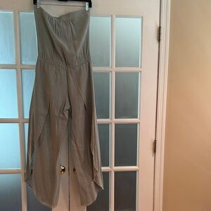 Abbeline Strapless Sage Jumpsuit